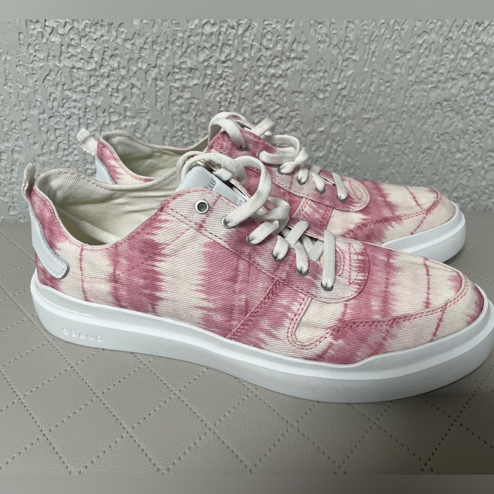 Cole Haan GrandPro Rally Canvas Court Sneaker Womens 9.5 Pink Tie Dye Ikat
